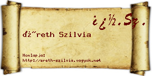 Éreth Szilvia névjegykártya