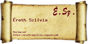 Éreth Szilvia névjegykártya